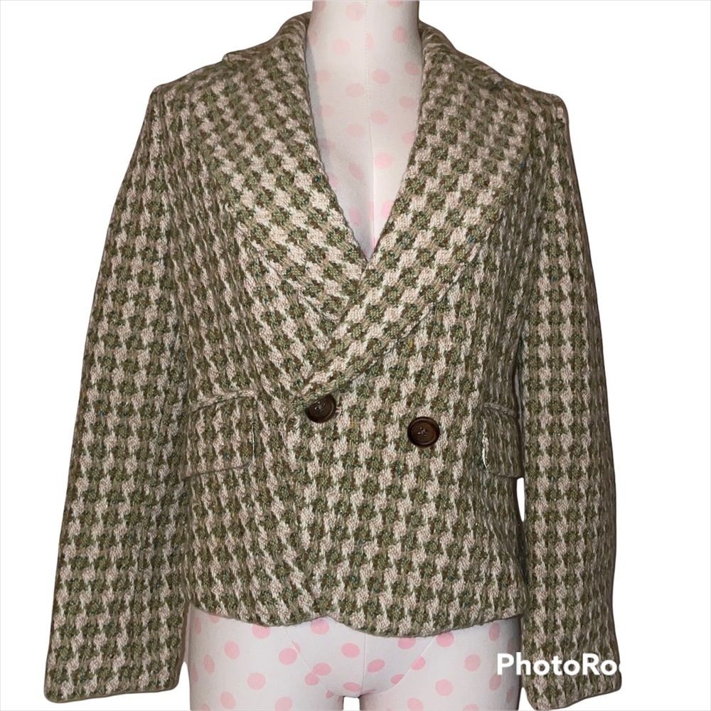 Banana Republic Wool Tweed Houndstoooth Blazer